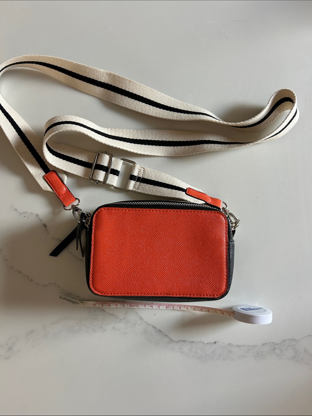 Orange/White/Black Crossbody